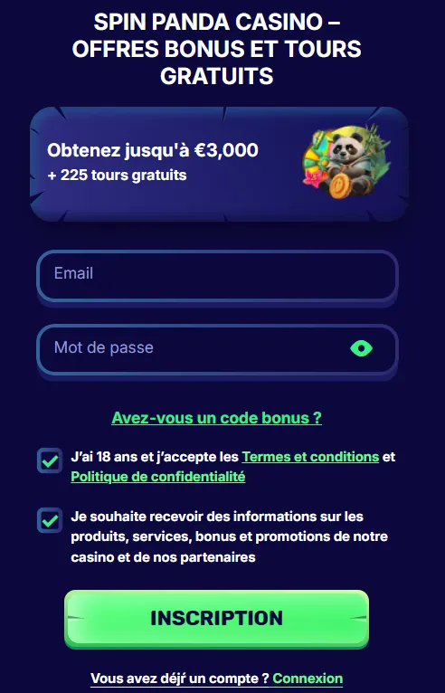 Réussissez et gagnez au Spinpanda Casino avec bonus et jeux en ligne