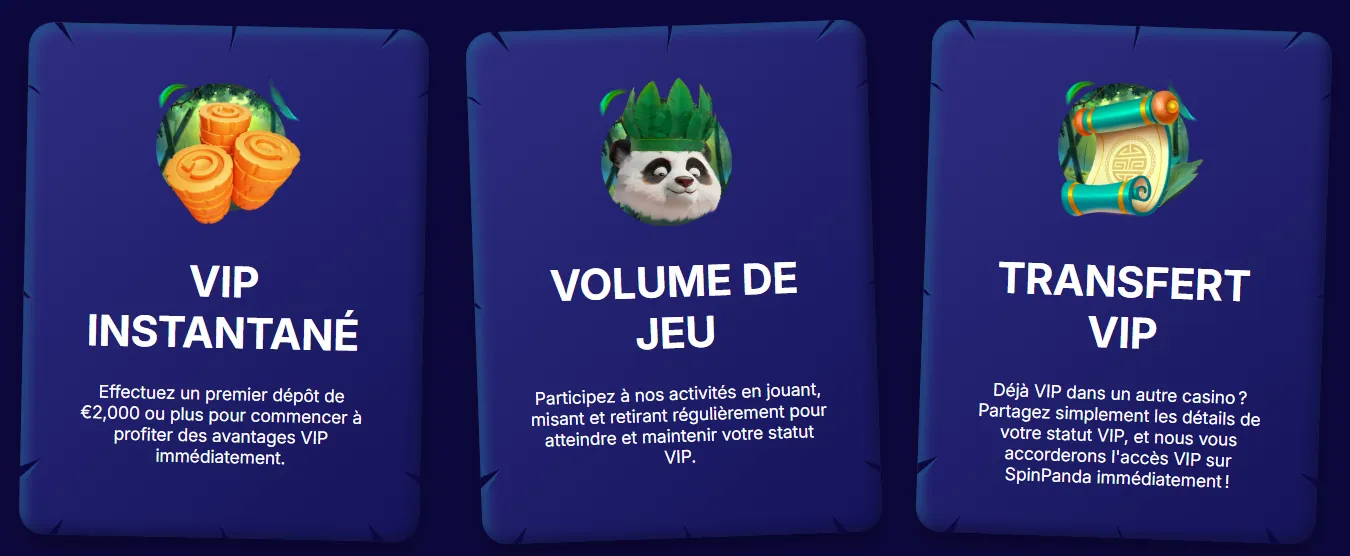 Programme VIP du Spinpanda Casino avec récompenses exclusives